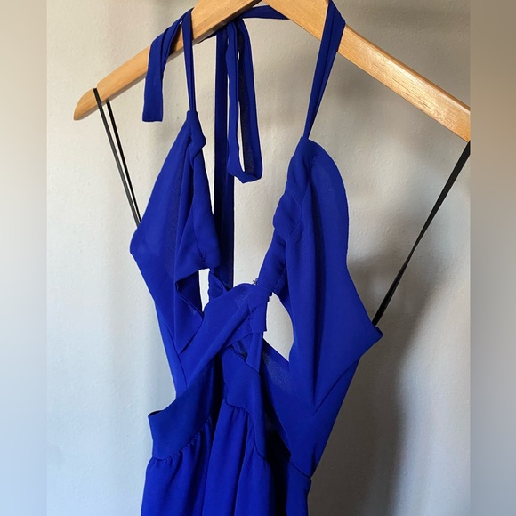 Blue Criss Cross Maxi Dress - Picture 2 of 5